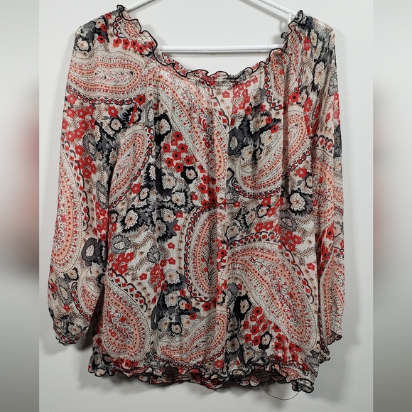 Signature by Larry Lavigne floral top with attached tank in large - Picture 2 of 11